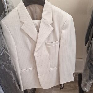 Cream Textured Matching Suit Set